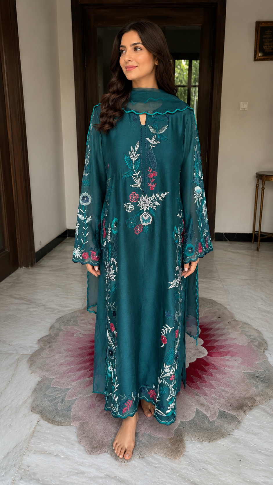 Teal Luxury Kaftan for Women