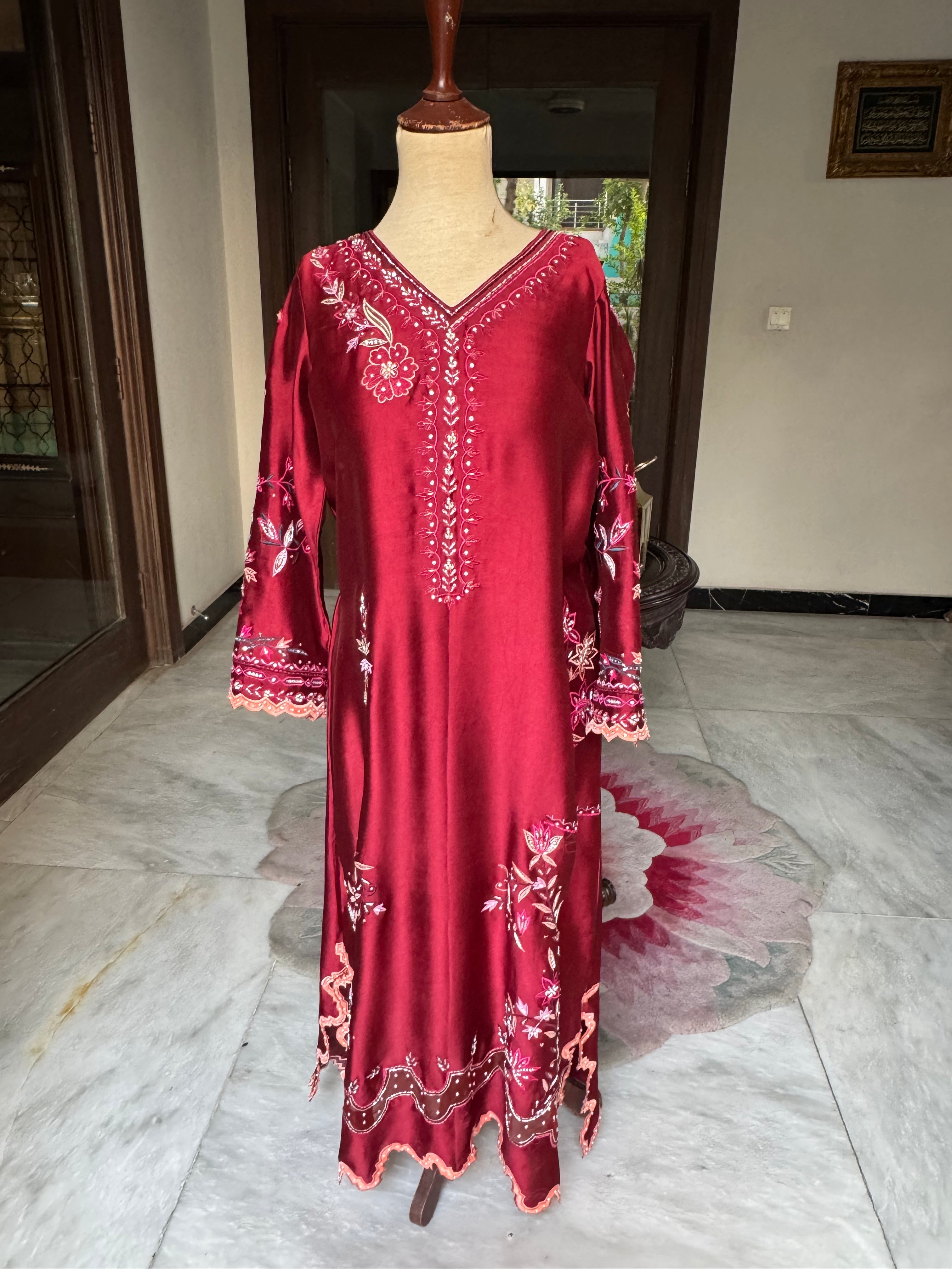 Ruby Red Handworked Kaftan