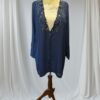 "Elegant Cutwork Embroidery Coord Set with White Neckline and Pants"