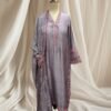 "Exquisite Sapphire RAW Silk Ensemble with Intricate Hand Embroidery"