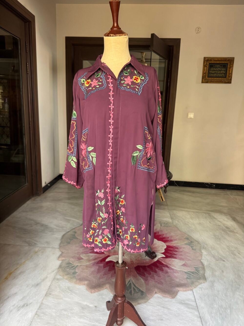 Plum Rose Fully Embroidered Co-ords (2 Piece)