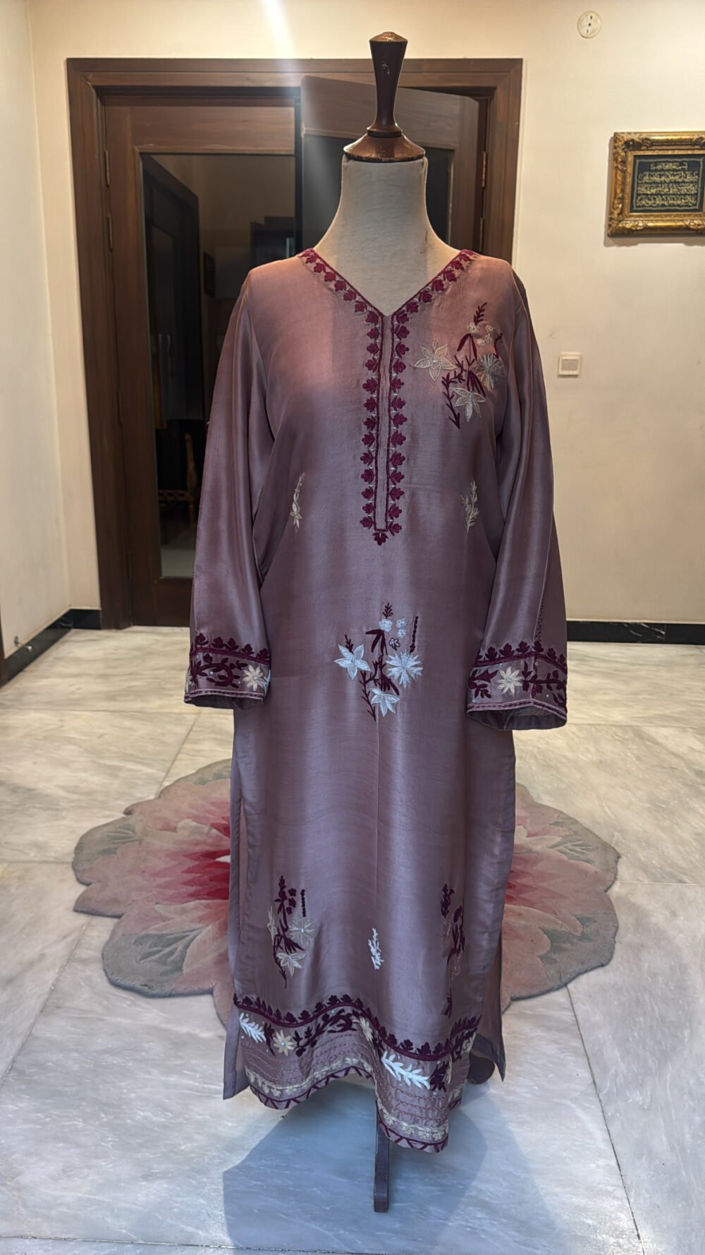 Semi-Formal Pure Silk Embroidered Shirt